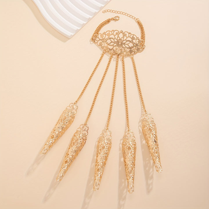 Golden Gothic Lace Hand Bracelet