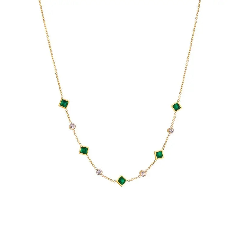 Elegant green Gemstone Necklace
