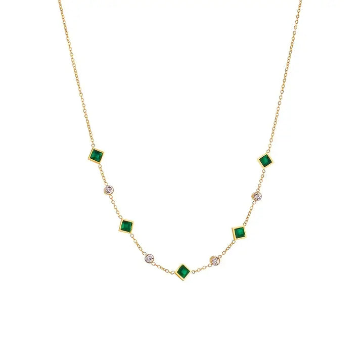 Elegant green Gemstone Necklace