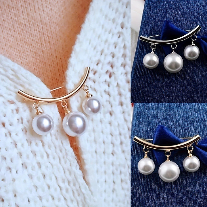 Elegant Faux Pearl Brooch