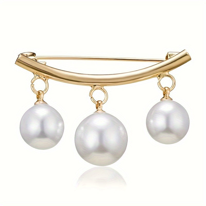 Elegant Faux Pearl Brooch
