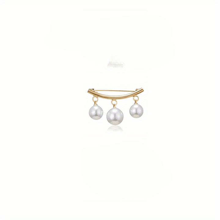 Elegant Faux Pearl Brooch