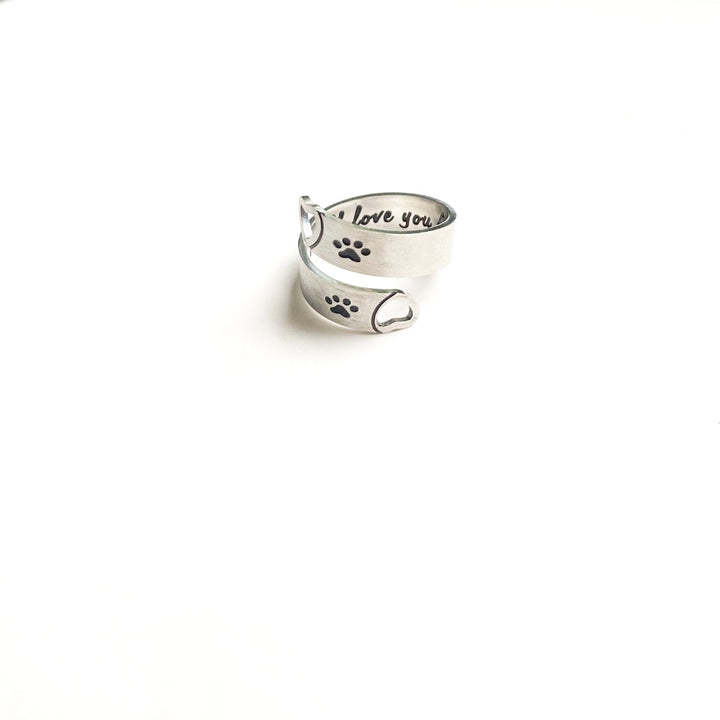 Paw & Heart Twist Ring – Stainless Steel