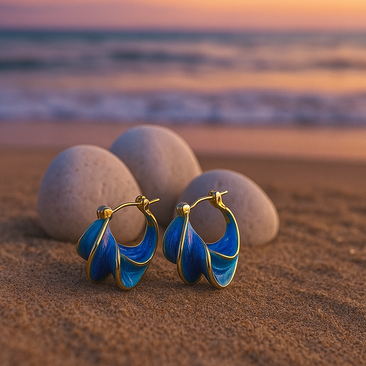 Morning Wave Enamel Earrings