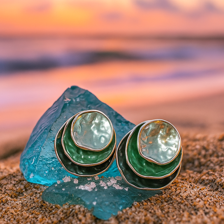 Green Waves Earrings