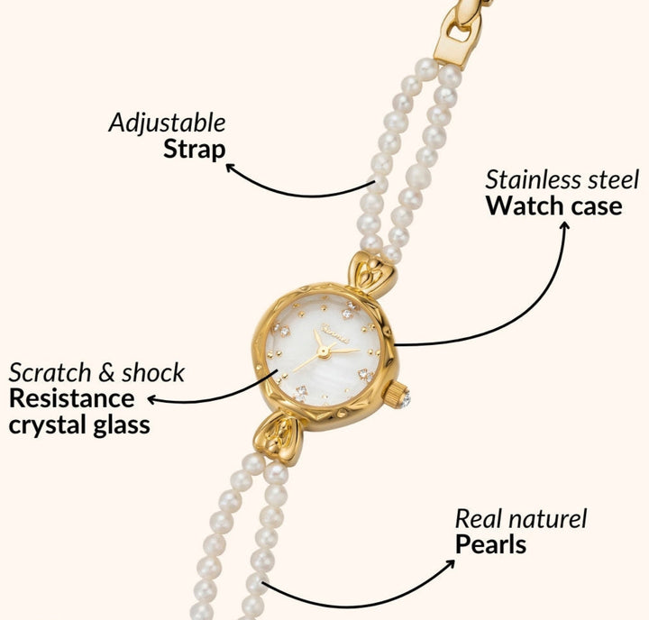 Elegant Pearl Gold Watch
