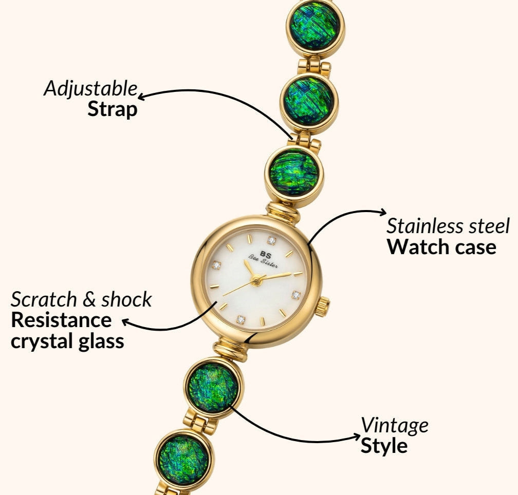 Gold Emerald Glow Watch