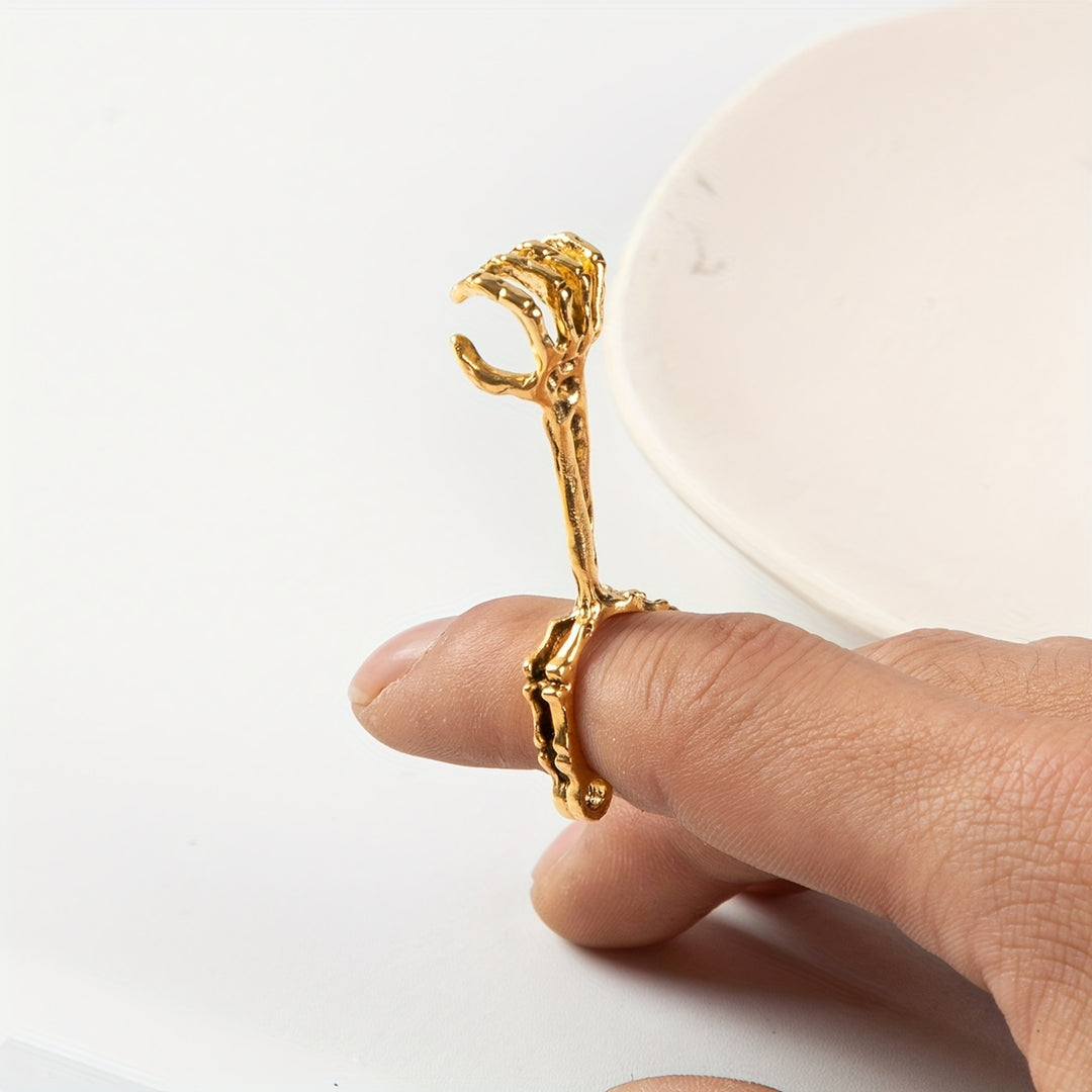 Skeleton Hand Adjustable Ring