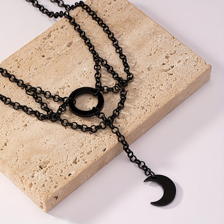 Gothic Crescent Moon Chain Choker