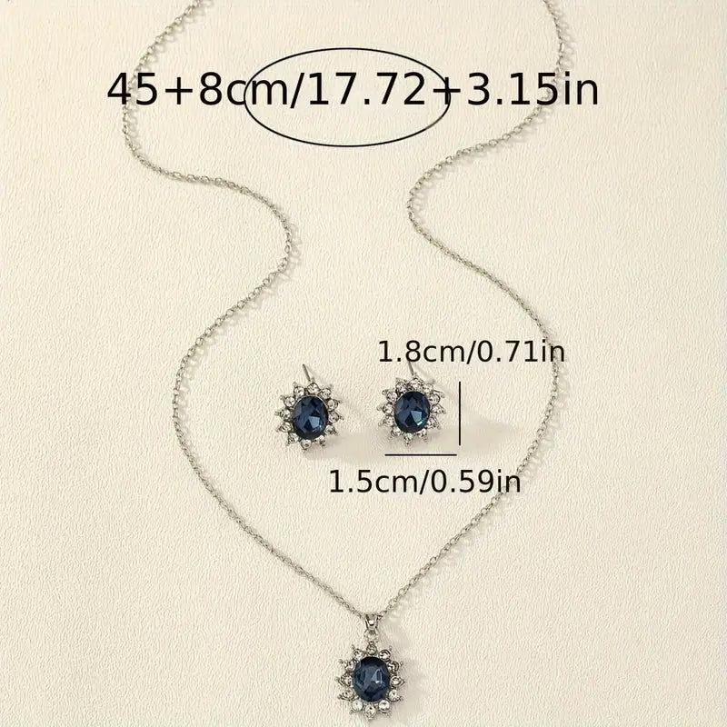 Dark Sapphire Jewelry Set