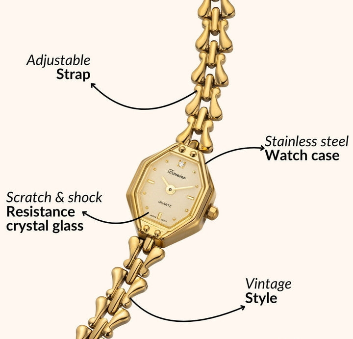 Gold Hexagon Bracelet Watch