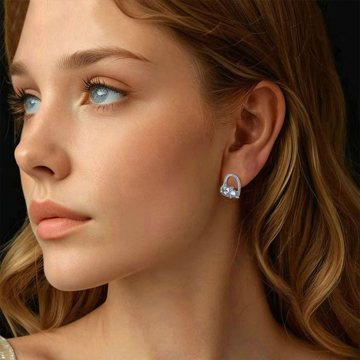 Sleeping Puppy Stud Earrings