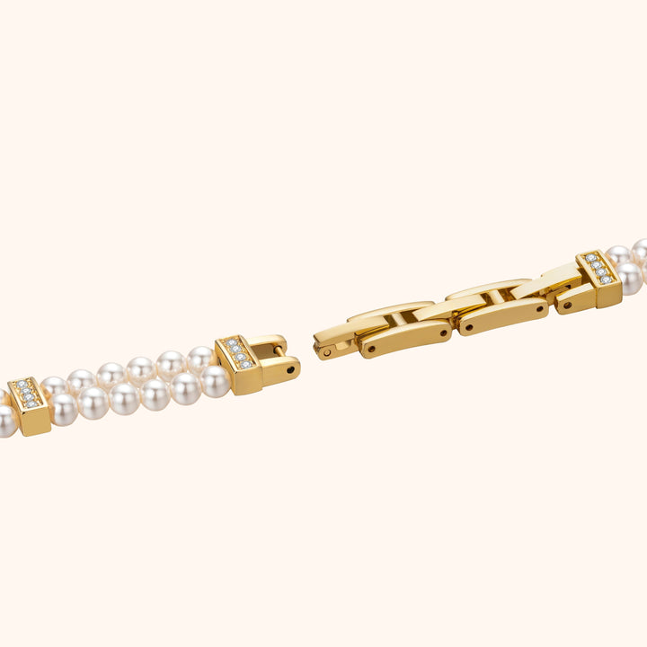 Pearl & Gold Bracelet Watch