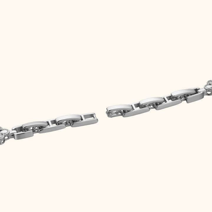 Silver Floral Bracelet Watch