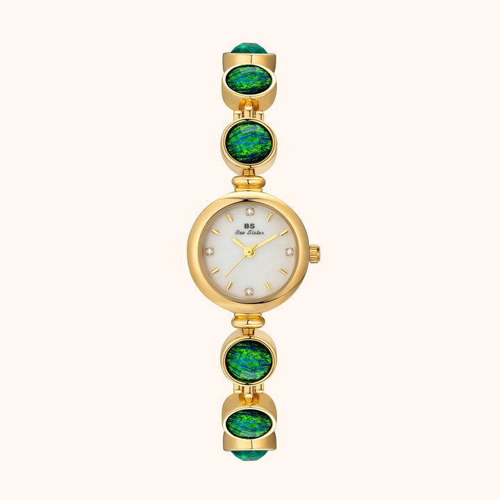 Gold Emerald Glow Watch