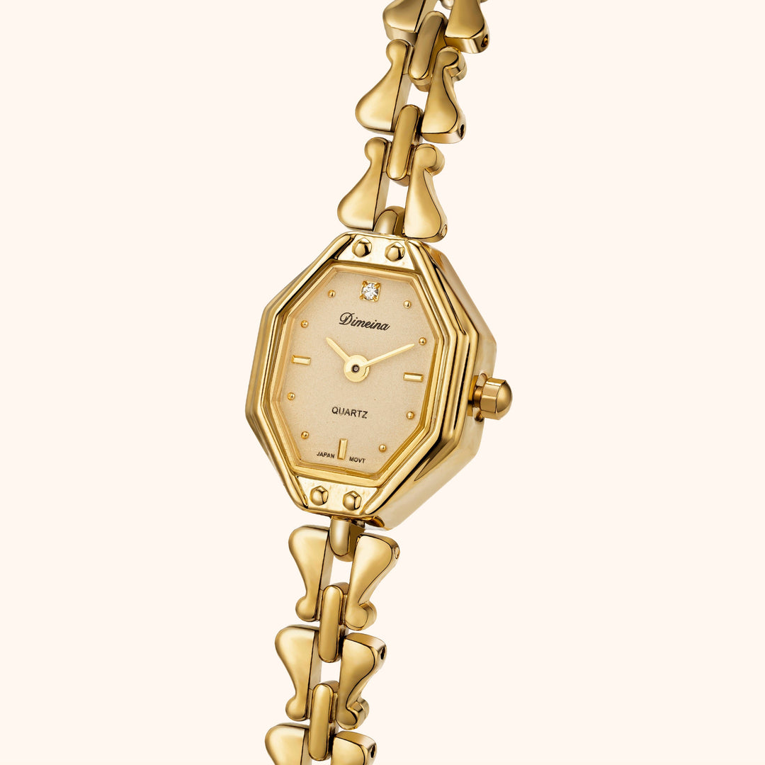 Gold Hexagon Bracelet Watch