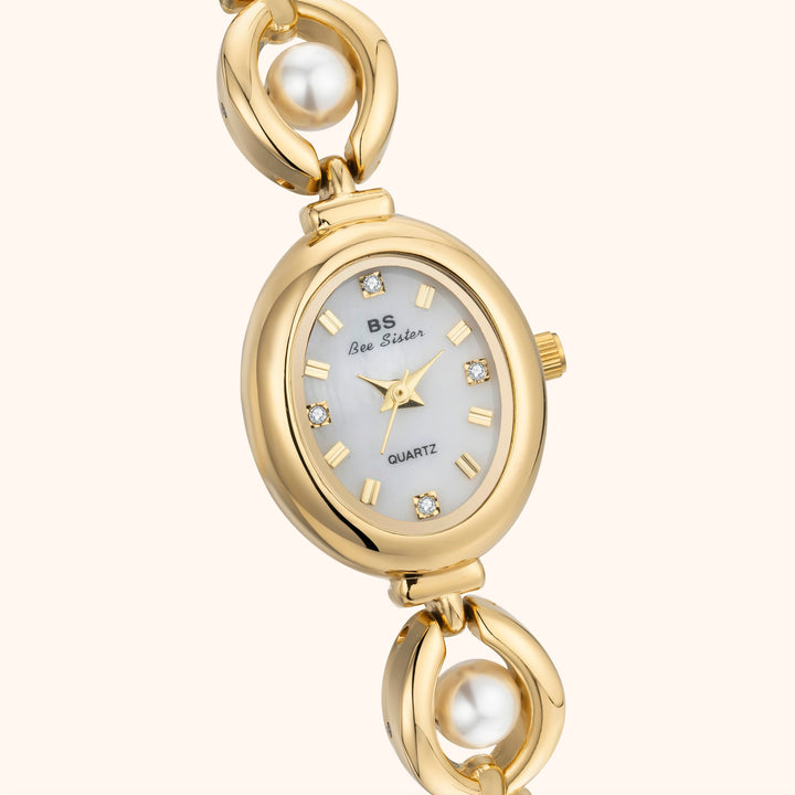 Gold Pearl Accent Watch