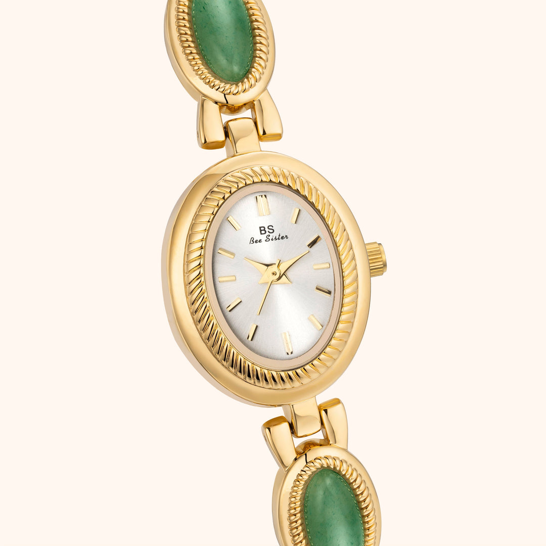 Gold Jade Accent Watch