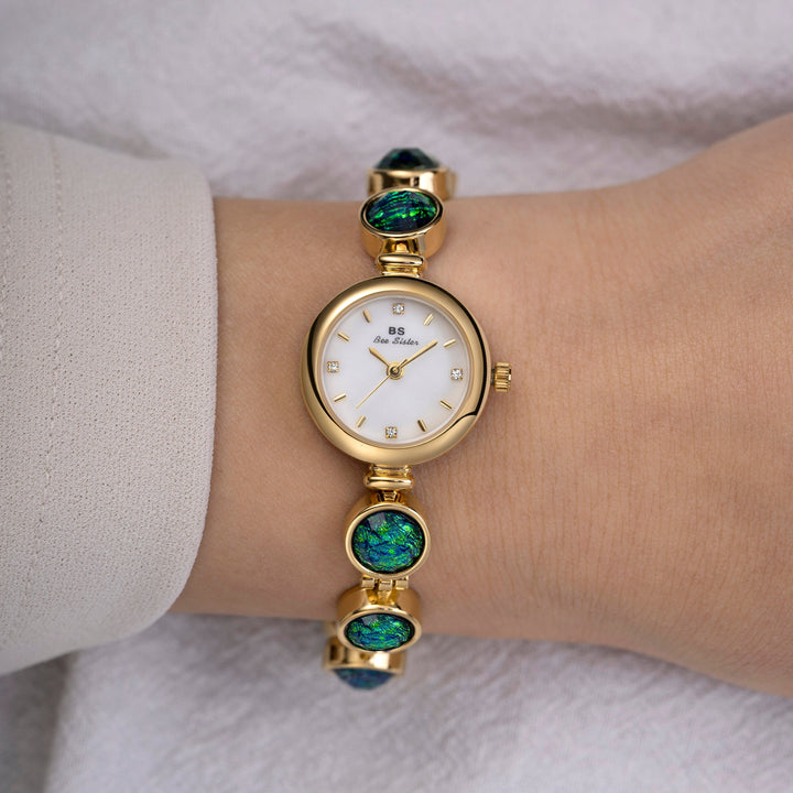 Gold Emerald Glow Watch