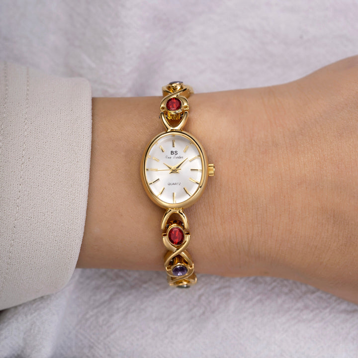 Gemstone Gold Bracelet Watch