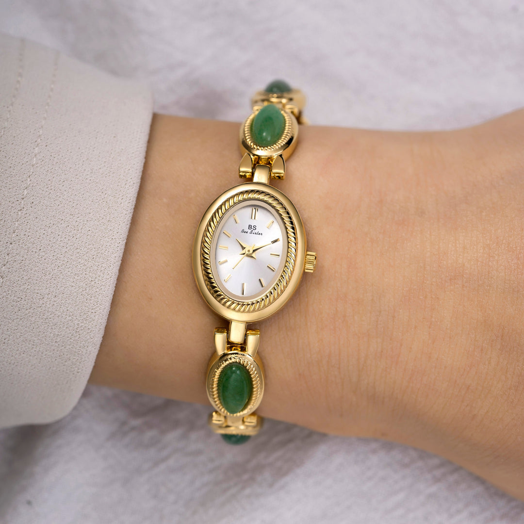Gold Jade Accent Watch