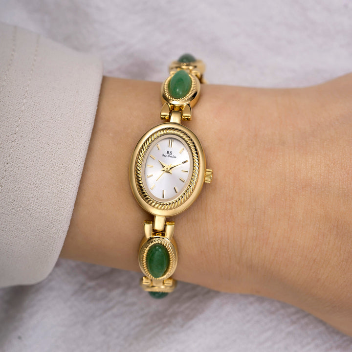 Gold Jade Accent Watch