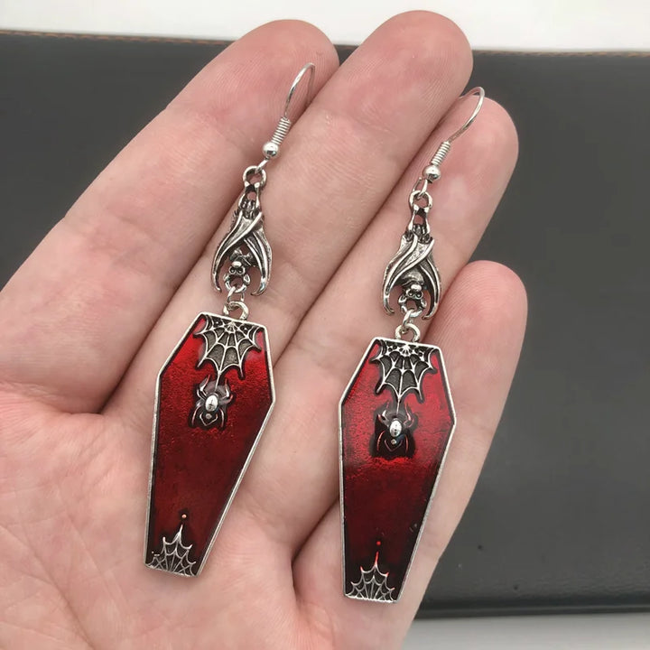 Gothic Vampire Coffin Earrings