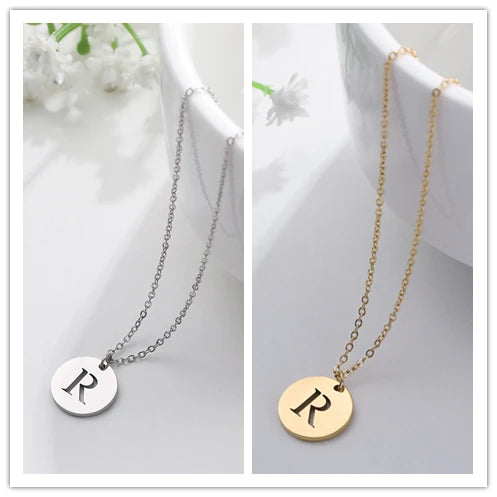 Elegant Gold Letter Pendant Necklace