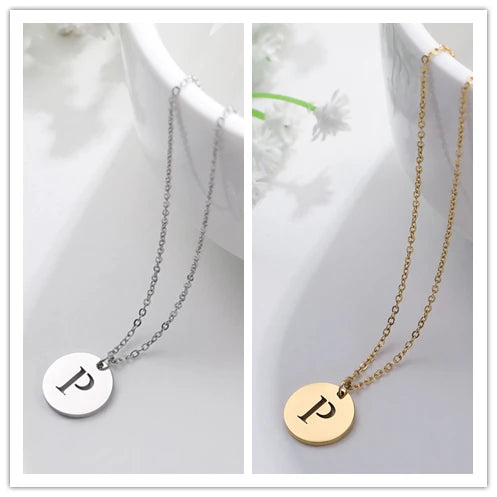 Elegant Gold Letter Pendant Necklace