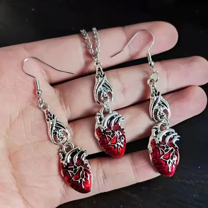 Gothic Heart Jewelry Set