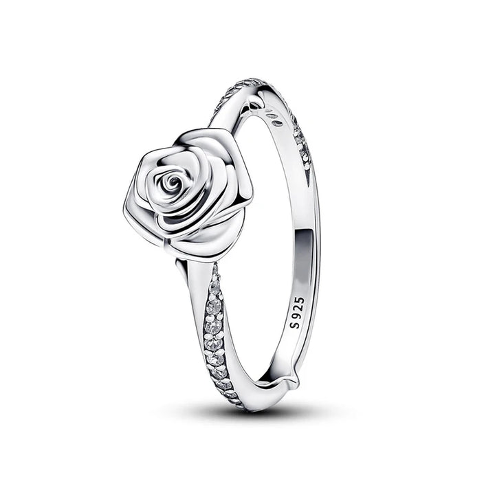 Vintage Sterling Silver Rose Bloom Ring