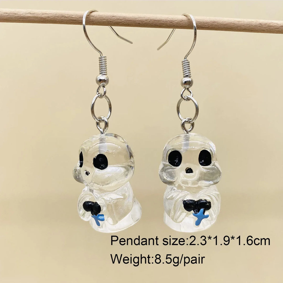 Halloween Ghost and Pumpkin Hoop Earrings