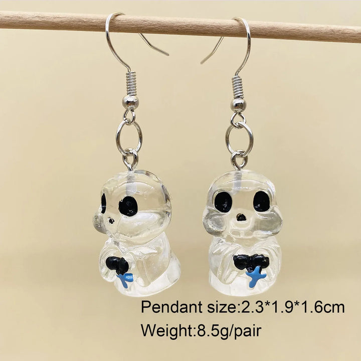 Halloween Ghost and Pumpkin Hoop Earrings