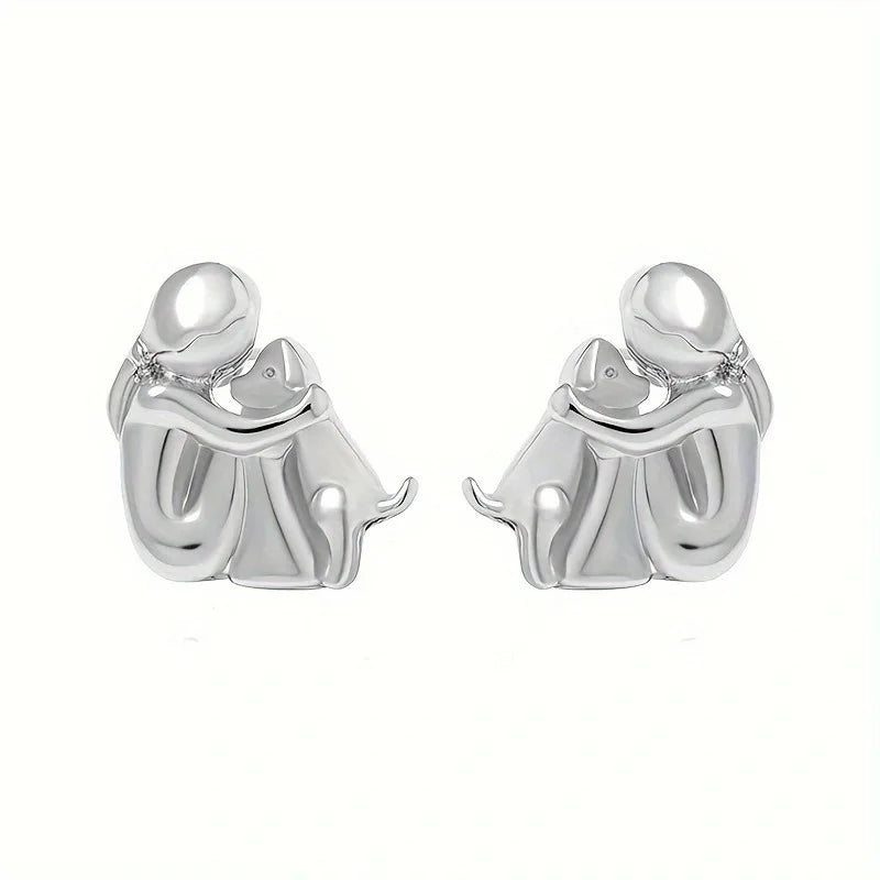 Silver and Gold Hug Earrings