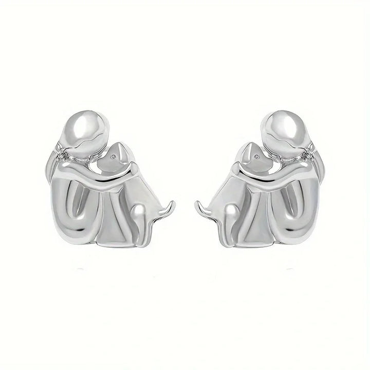 Silver and Gold Hug Earrings