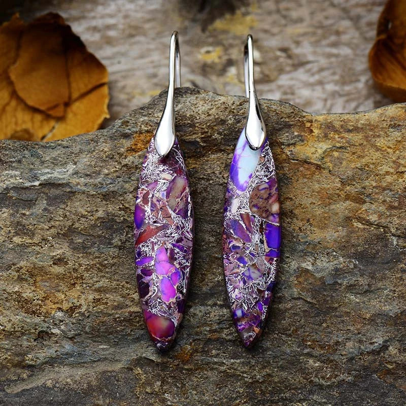 Leaf Natural Stone Earrings