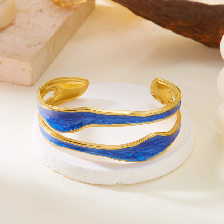 Vintage White Open Stainless Steel Bracelet