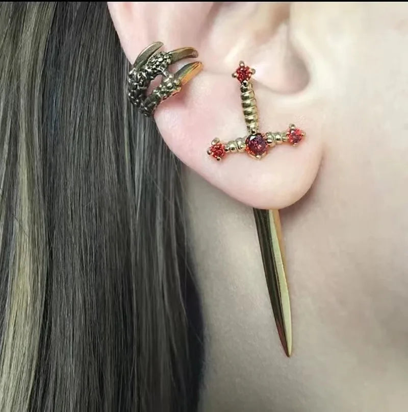 Gothic Sword Dagger Earrings