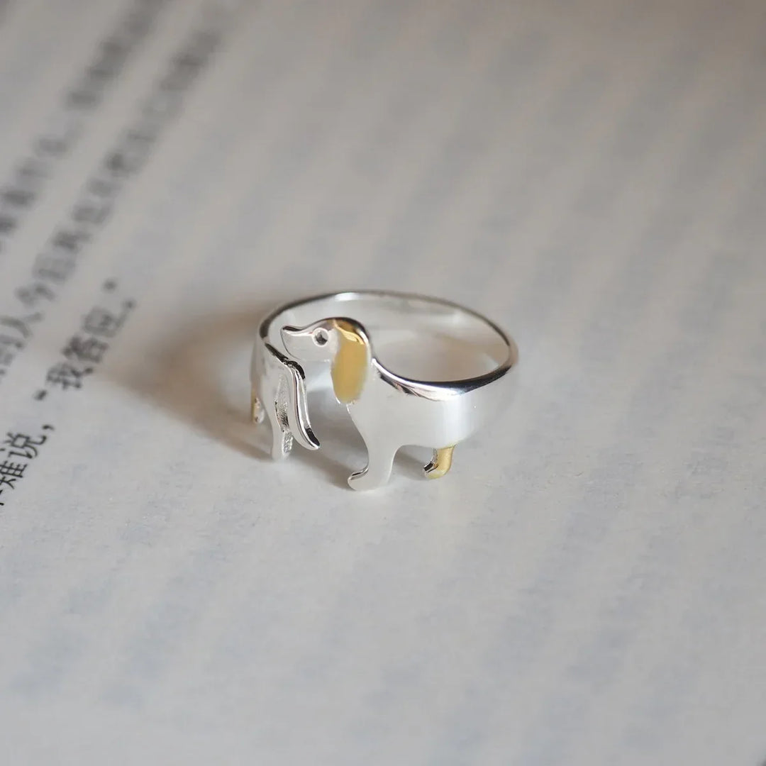 Silver Dachshund Ring – Adjustable Fit