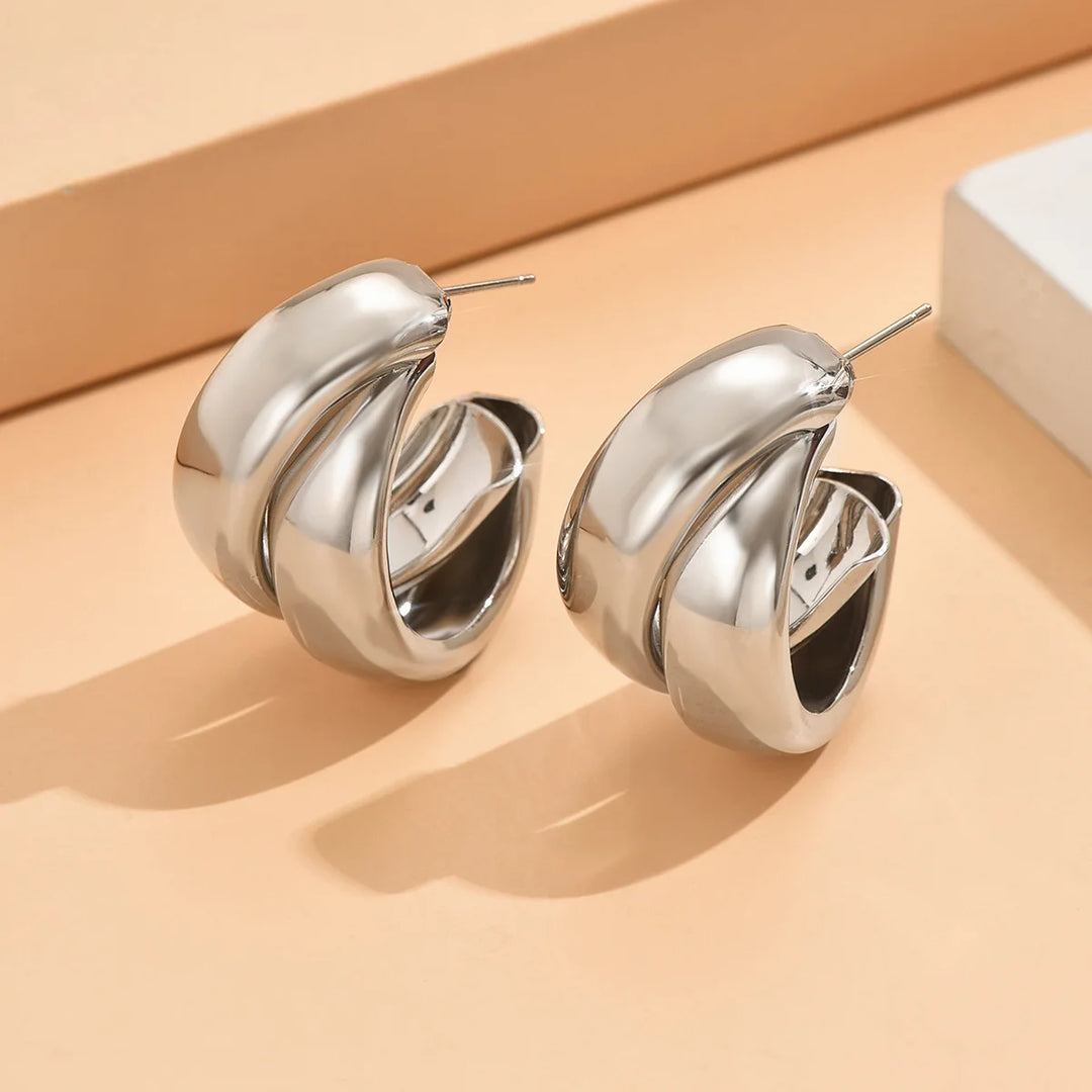 Elegant Gold Chunky Hoop Earrings