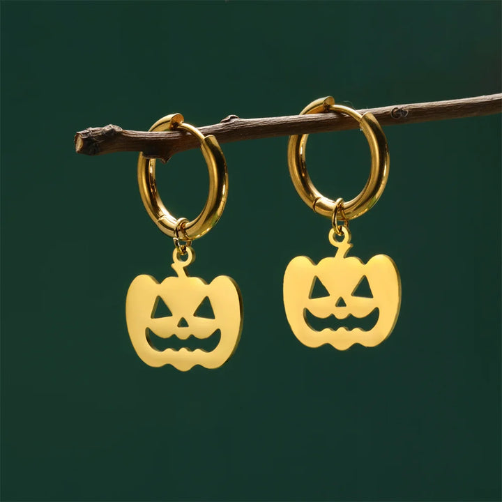 Gold Pumpkin Hoop Earrings