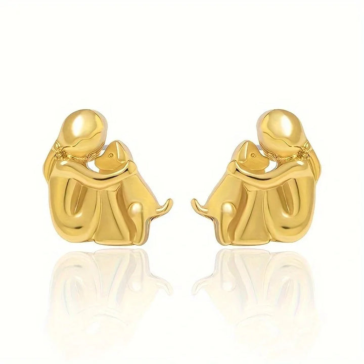 Silver and Gold Hug Earrings