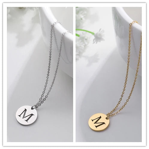 Elegant Gold Letter Pendant Necklace