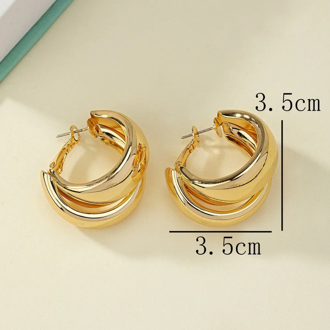 Elegant Gold Chunky Hoop Earrings