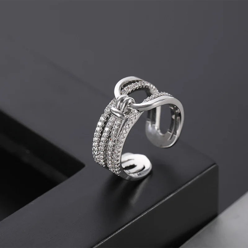 Golden Double Band Chain Ring