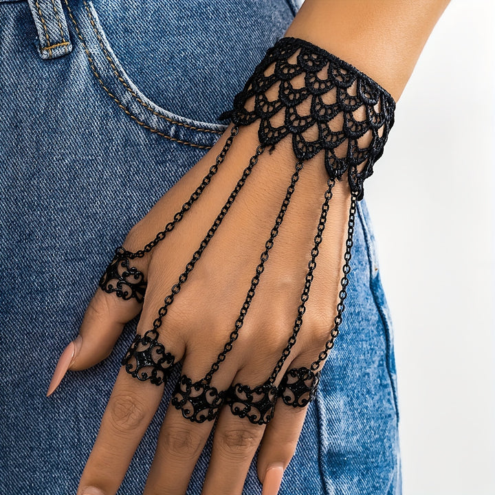 Gothic Lace Ring Bracelet