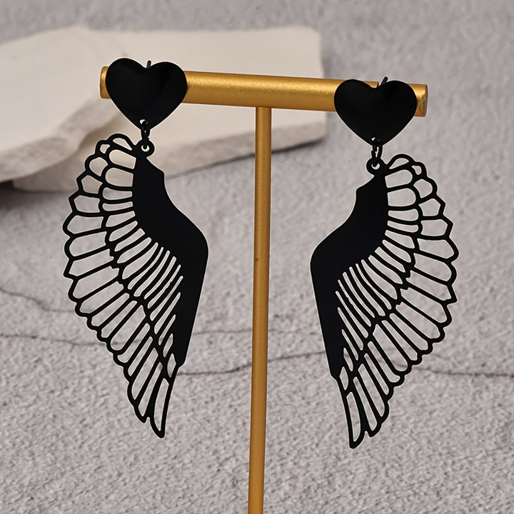 Gothic Black Wing Earrings
