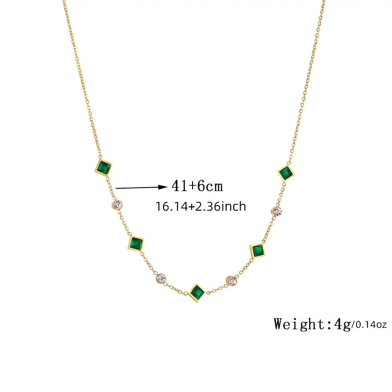 Elegant green Gemstone Necklace