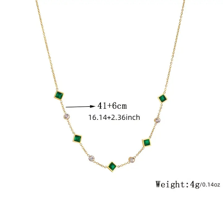 Elegant green Gemstone Necklace