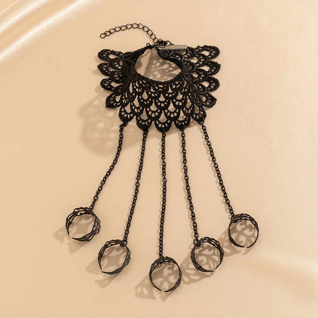 Gothic Lace Ring Bracelet